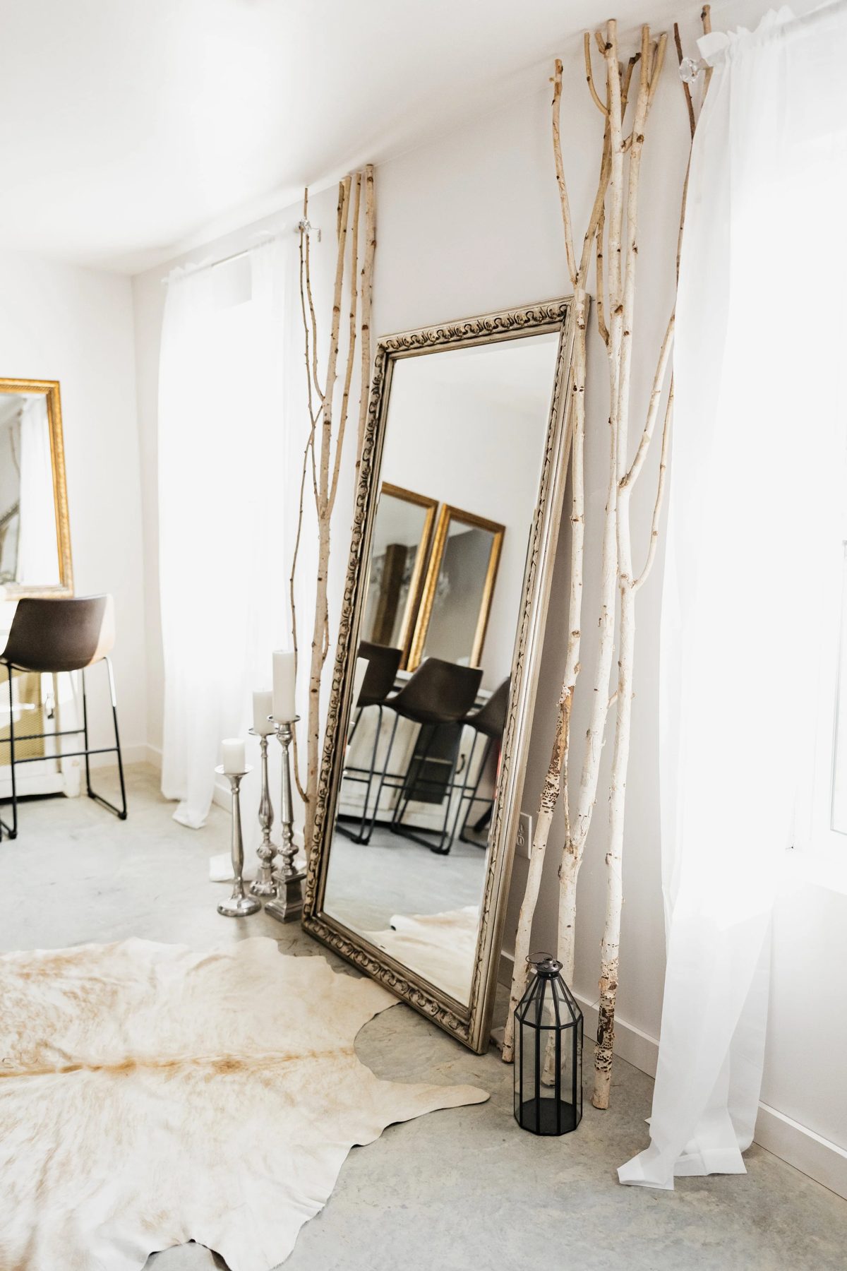 Full length mirror in the bridal suite